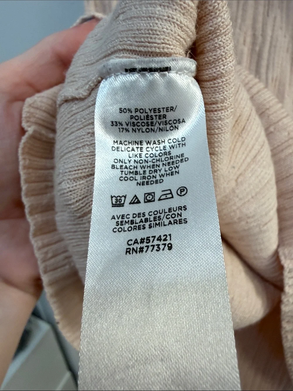 Ann Taylor Factory Peach Ruffle Trim Ribbed Tank - Picture 3 of 4